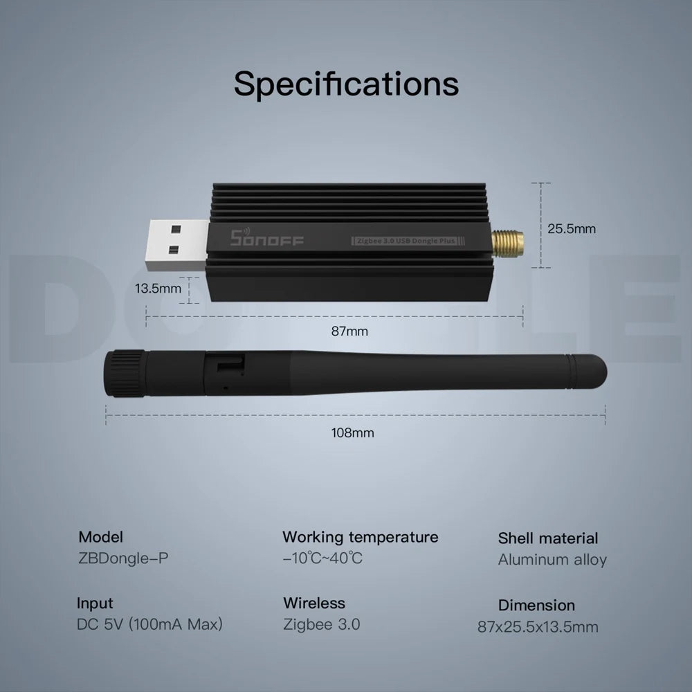 SONOFF ZB Dongle-P - Coordinateur Zigbee 3.0 USB - Puce CC2652P - ZHA & Zigbee2MQTT