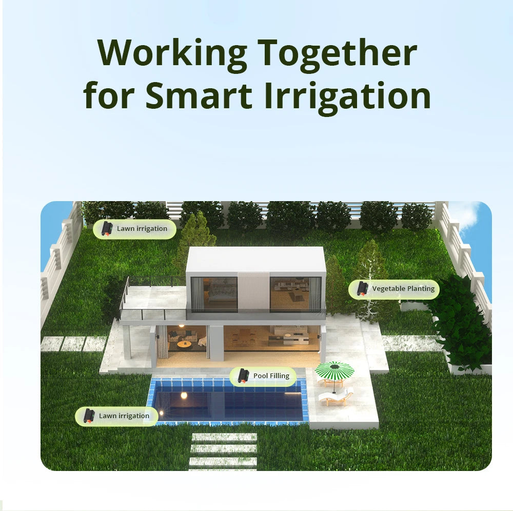 Vanne d'Arrosage Connectée Zigbee SONOFF SWV - Suivi Consommation Eau - IP55 - Programmation