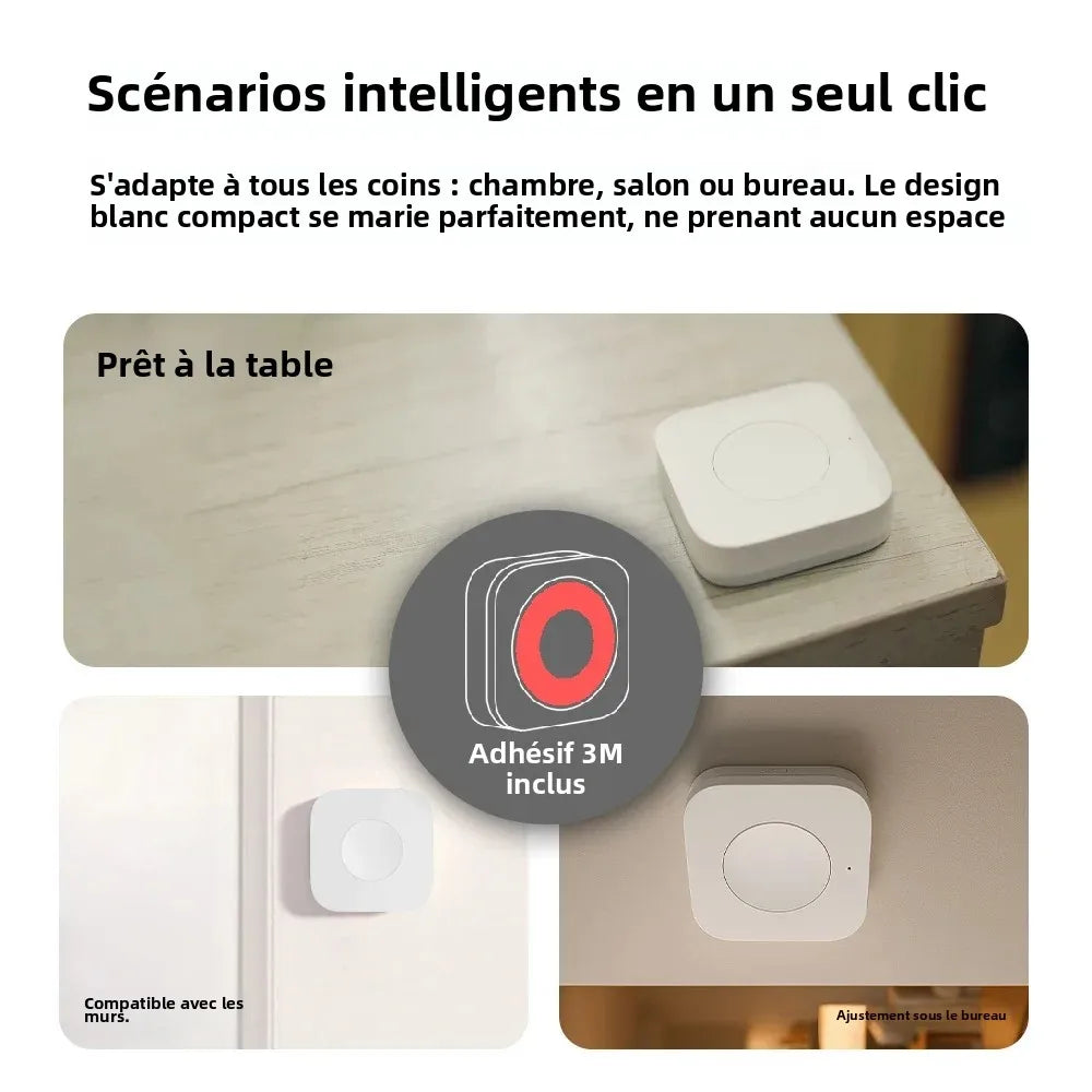 Interrupteur Sans Fil Zigbee Aqara Wireless Mini Switch WXKG11LM - 3 Actions - HomeKit & Mi Home
