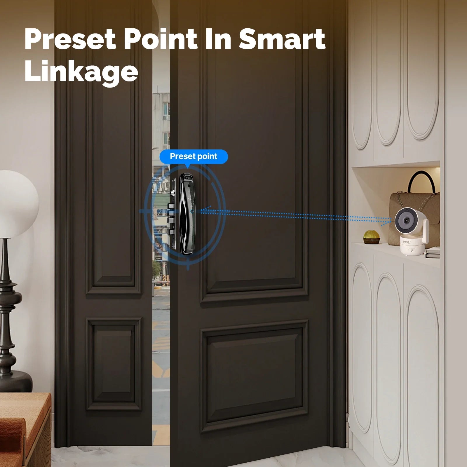 Caméra Intérieure WiFi MOES P52 - 1080P PTZ 360° - Suivi Automatique - Vision Nocturne