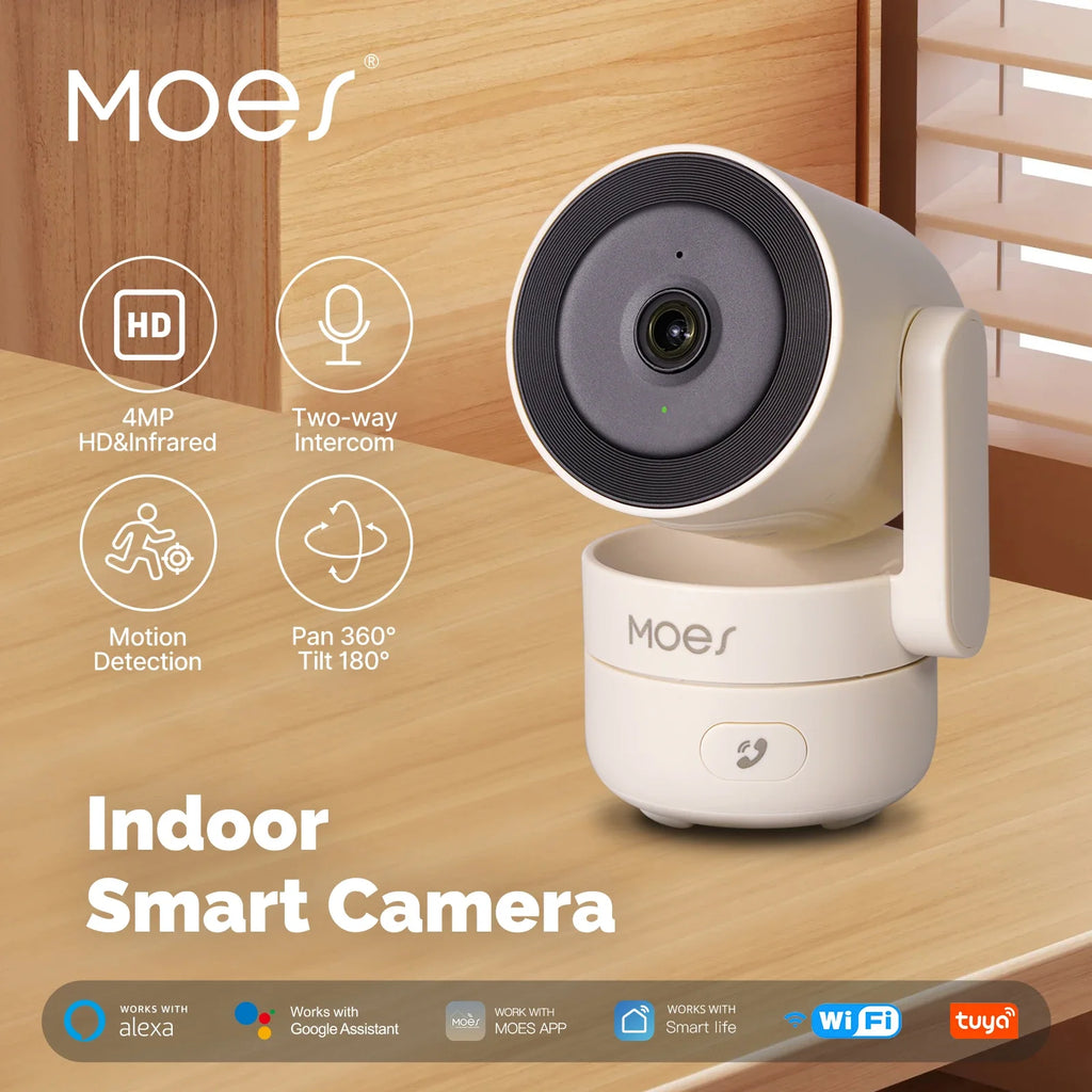 Caméra Intérieure WiFi MOES P52 - 1080P PTZ 360° - Suivi Automatique - Vision Nocturne
