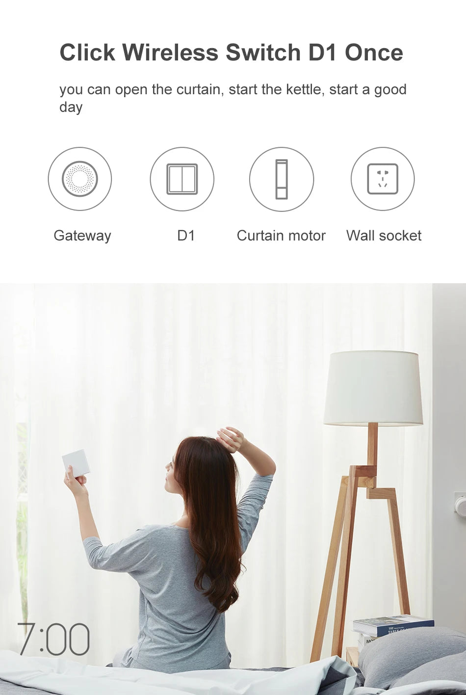 Interrupteur Mural Sans Fil Aqara D1 | Commande Zigbee 3.0 | Apple HomeKit & Mi Home