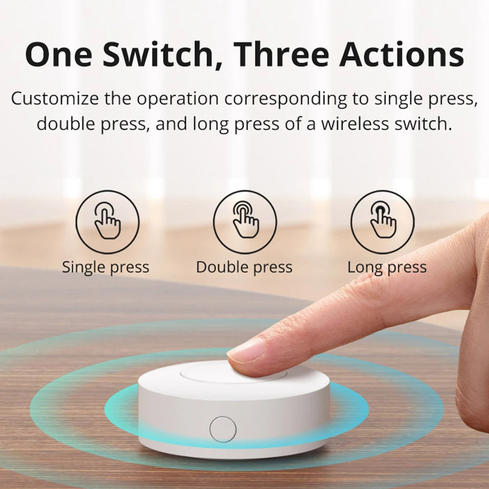 Bouton Intelligent Zigbee SONOFF SNZB-01P - 3 Actions - Interrupteur Sans Fil - 5 ans