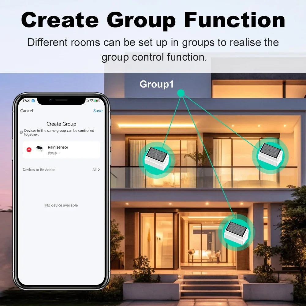 Capteur de Pluie & Luminosité Zigbee Tuya - 2 en 1 - IPX4 Extérieur - Home Assistant Z2M