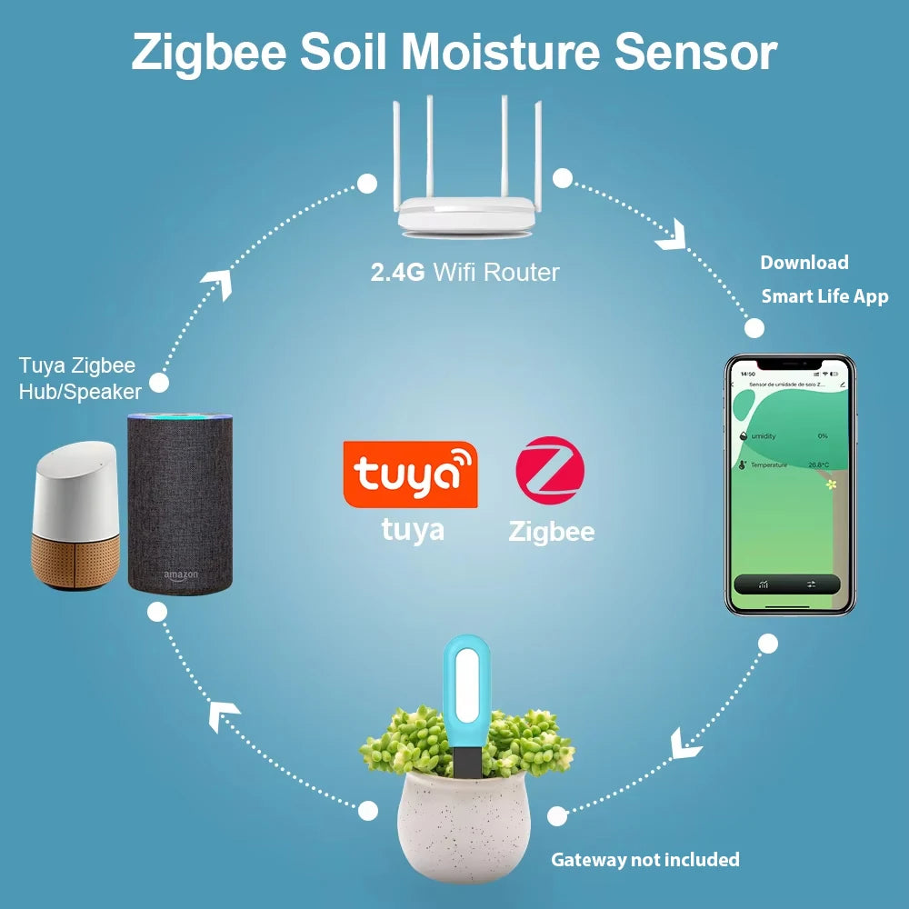Capteur Sol Zigbee SGS01 - Humidité & Température Terre - Tuya & Home Assistant