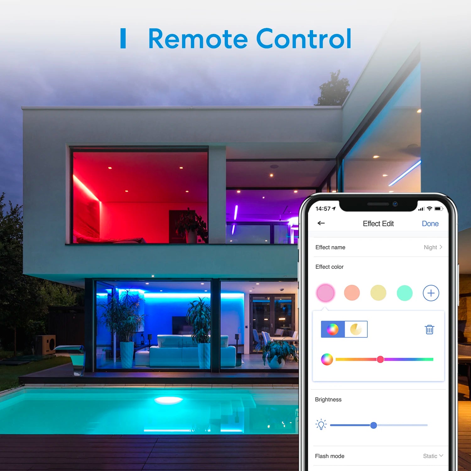 Ruban LED Connecté WiFi Meross RGBWW 5m - 16M Couleurs - HomeKit & Alexa - Sans Hub