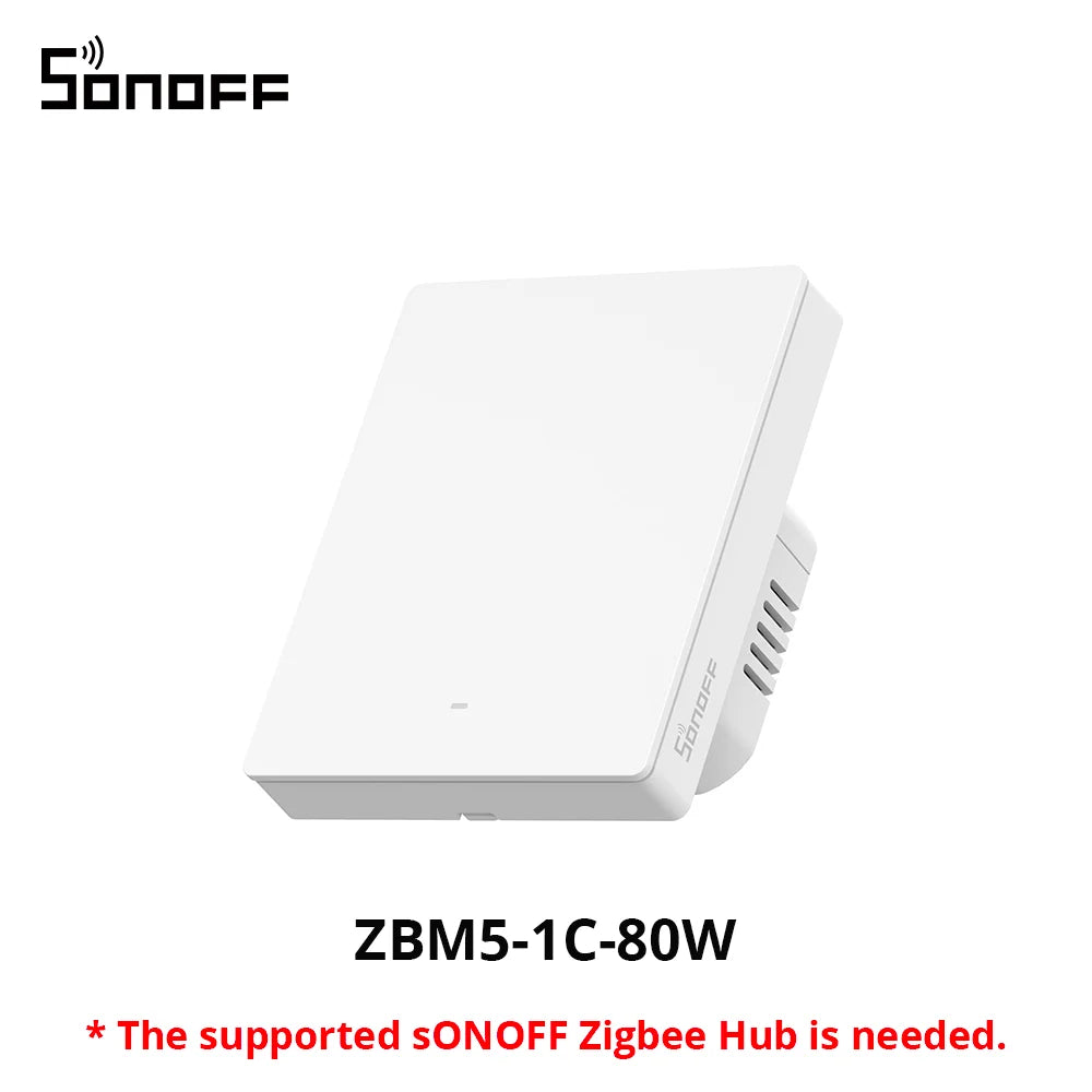Interrupteur Mural Zigbee SONOFF ZBM5 - 1/2/3 Boutons - Avec ou Sans Neutre - Detach Relay - Format 80/86mm