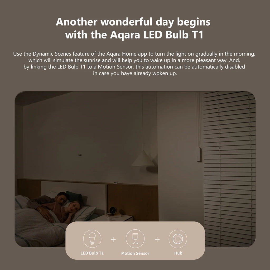 Ampoule Connectée Zigbee Aqara LED Bulb T1 - E27 - Blanc Réglable 2700K-6500K - HomeKit