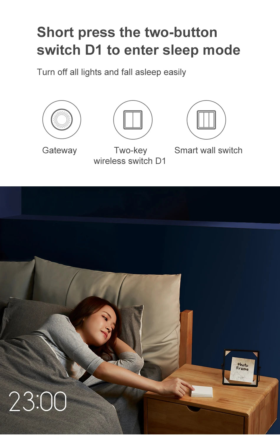 Interrupteur Mural Sans Fil Aqara D1 | Commande Zigbee 3.0 | Apple HomeKit & Mi Home