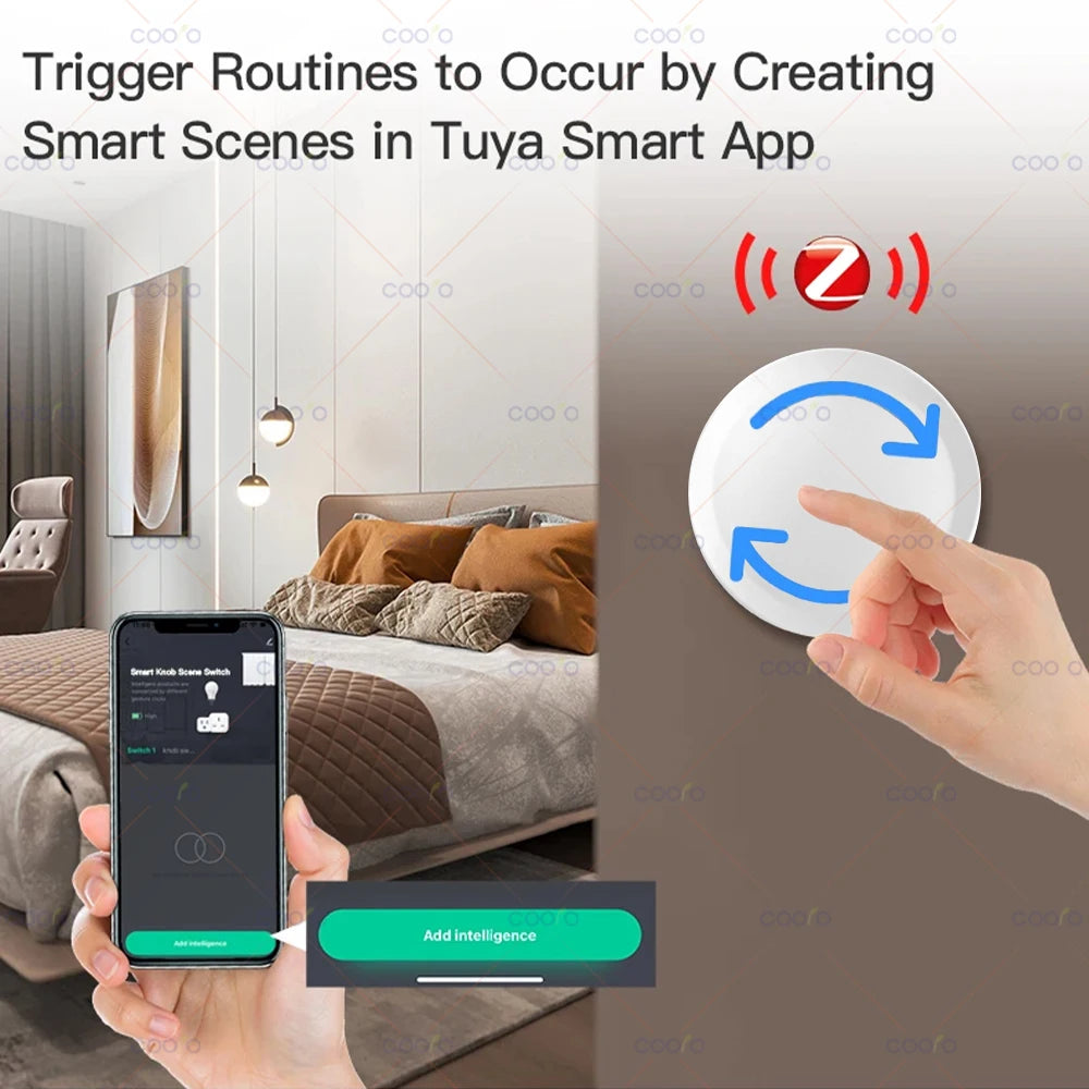 Bouton Rotatif Zigbee Smart Knob - Variateur & Scènes Sans Fil - Tuya & Zigbee2MQTT - IP55