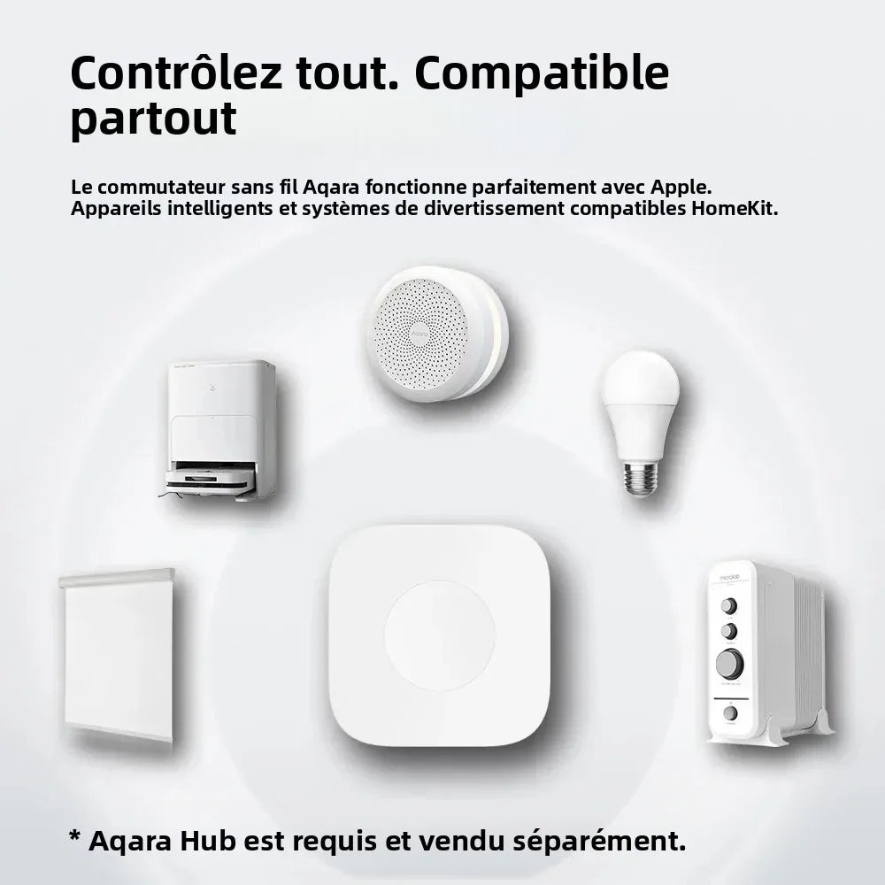 Interrupteur Sans Fil Zigbee Aqara Wireless Mini Switch WXKG11LM - 3 Actions - HomeKit & Mi Home