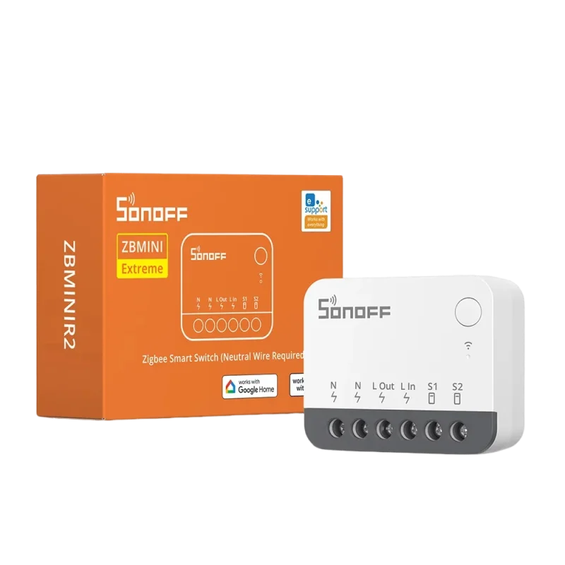 Micro-Module Zigbee SONOFF ZBMINIR2 - Avec Neutre - 10A - Répéteur Zigbee - Va-et-vient