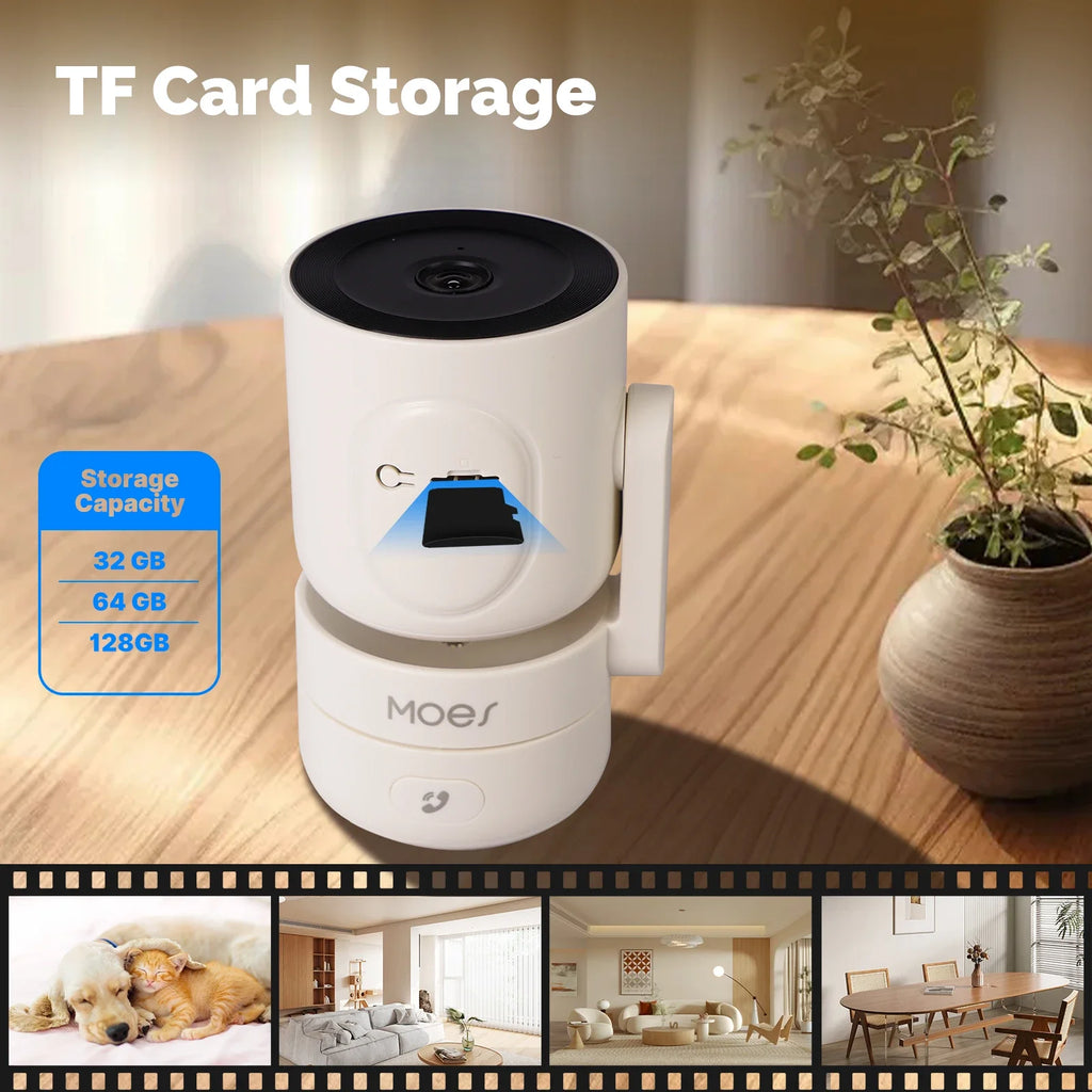 Caméra Intérieure WiFi MOES P52 - 1080P PTZ 360° - Suivi Automatique - Vision Nocturne