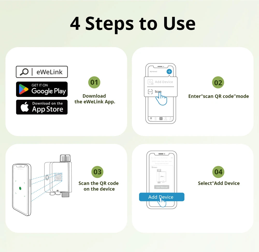 Vanne d'Arrosage Connectée Zigbee SONOFF SWV - Suivi Consommation Eau - IP55 - Programmation