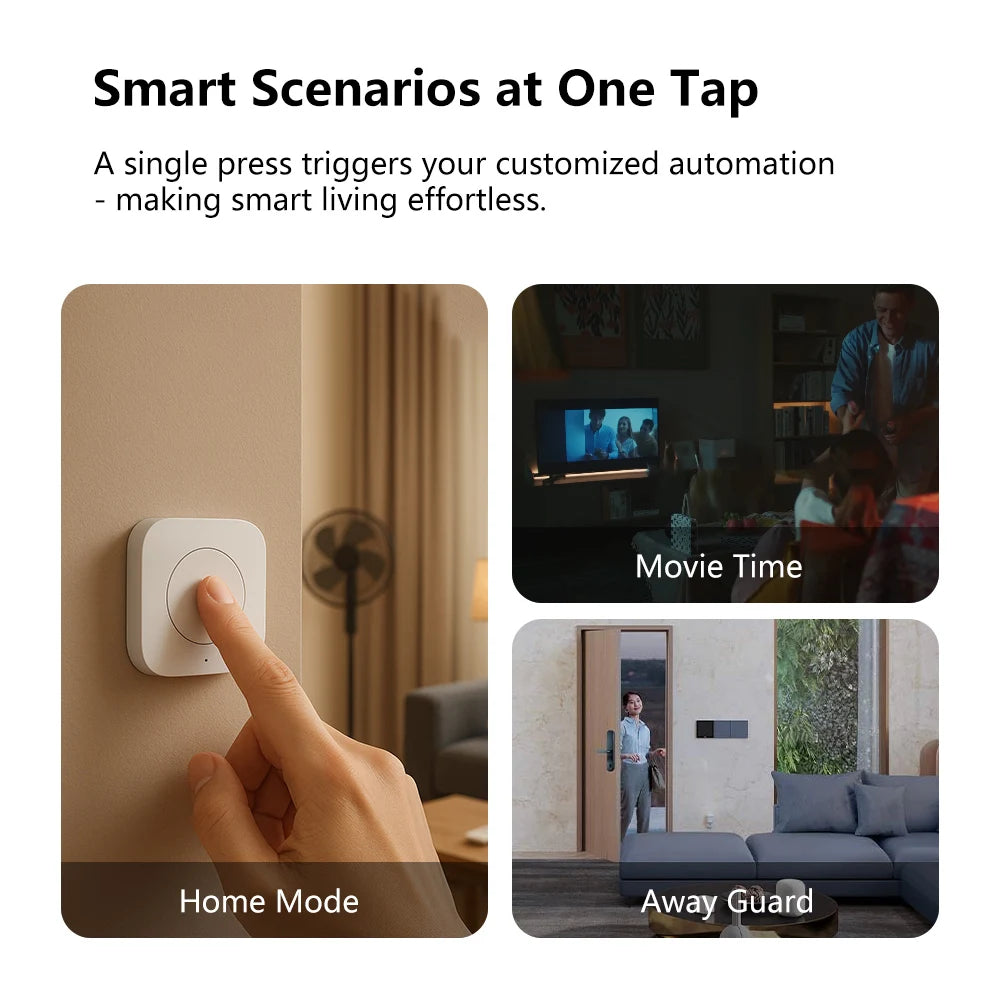 Interrupteur Sans Fil Zigbee Aqara Wireless Mini Switch WXKG11LM - 3 Actions - HomeKit & Mi Home