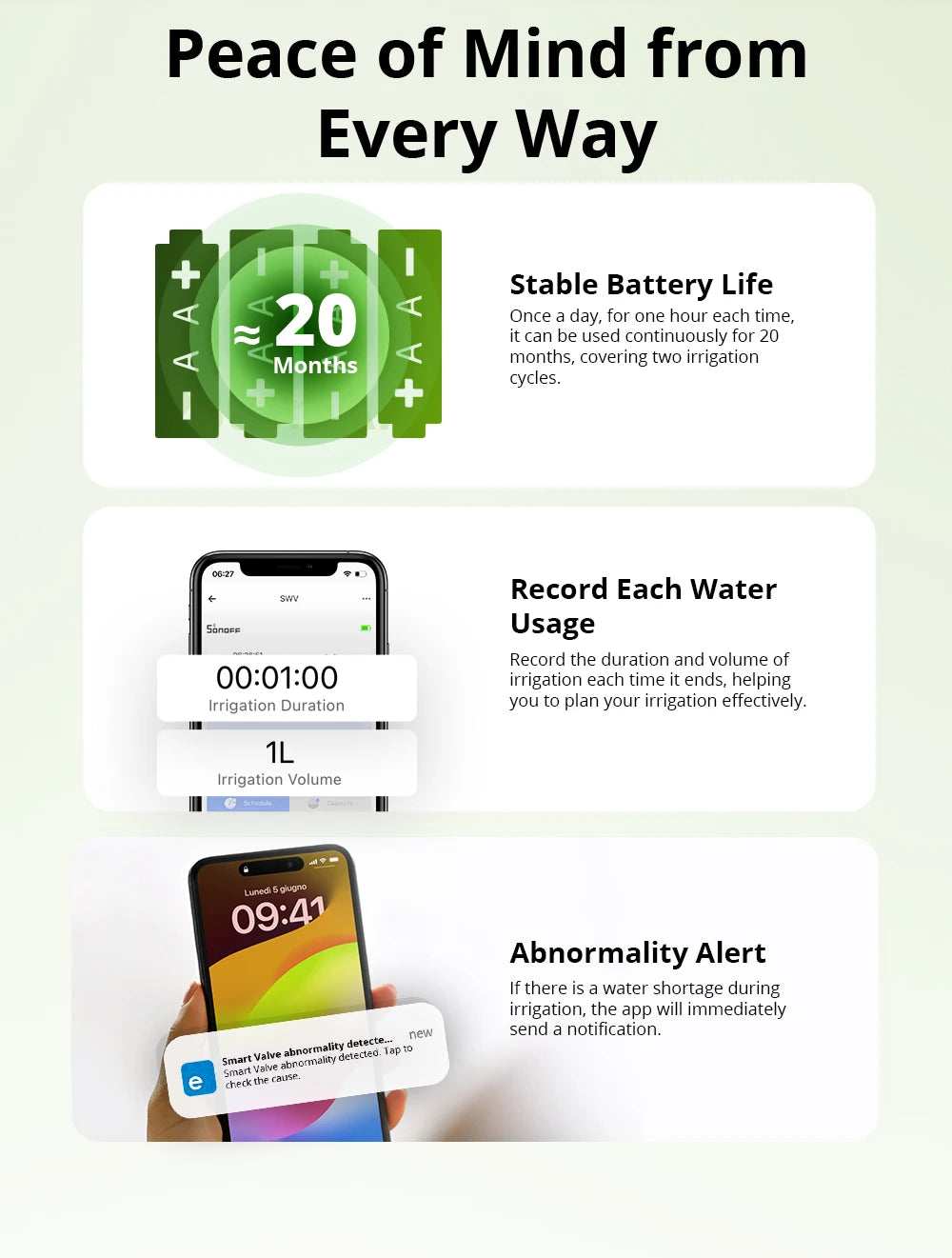 Vanne d'Arrosage Zigbee SONOFF SWV | Irrigation Auto | IP55 | Home Assistant