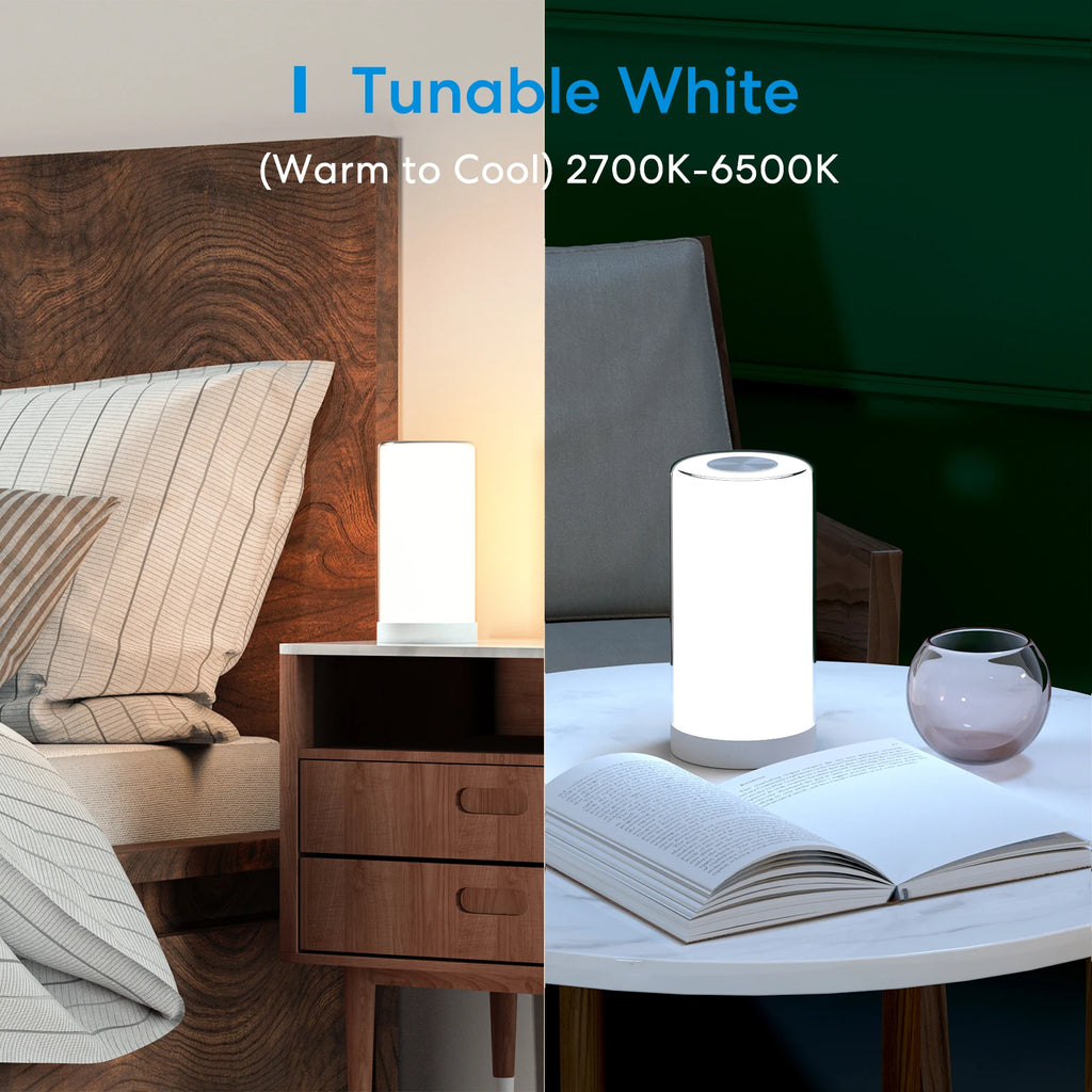 Lampe de Chevet WiFi Meross MSL430 - RGBWW - Variateur Tactile - 2700K-6500K - HomeKit & Alexa