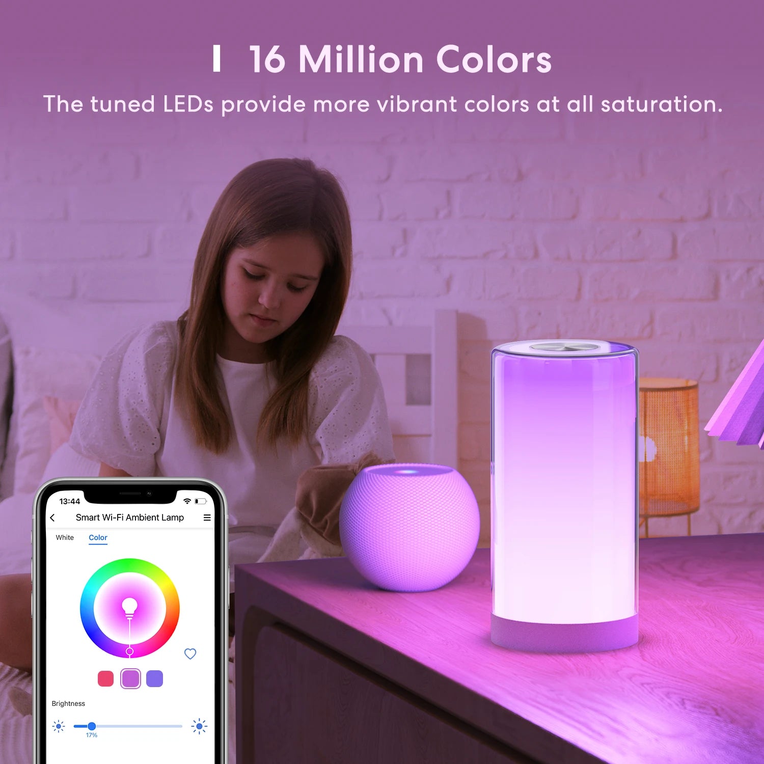 Lampe de Chevet WiFi Meross MSL430 - RGBWW - Variateur Tactile - 2700K-6500K - HomeKit & Alexa
