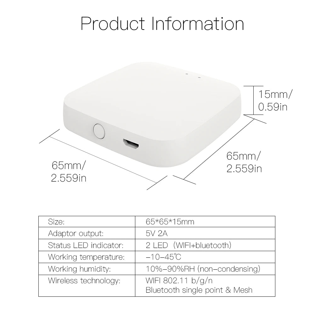 Passerelle Zigbee 3.0 MOES ZW-HUB - Hub WiFi Tuya Smart Life - 50 Appareils - Alexa & Google