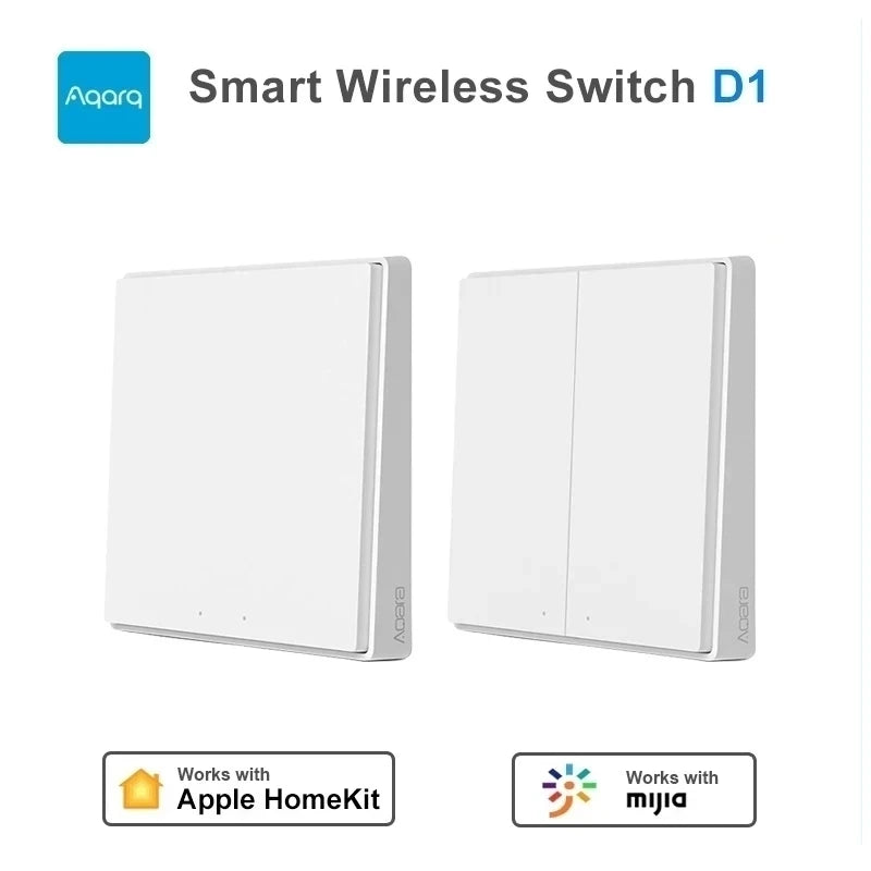 Interrupteur Mural Sans Fil Aqara D1 | Commande Zigbee 3.0 | Apple HomeKit & Mi Home