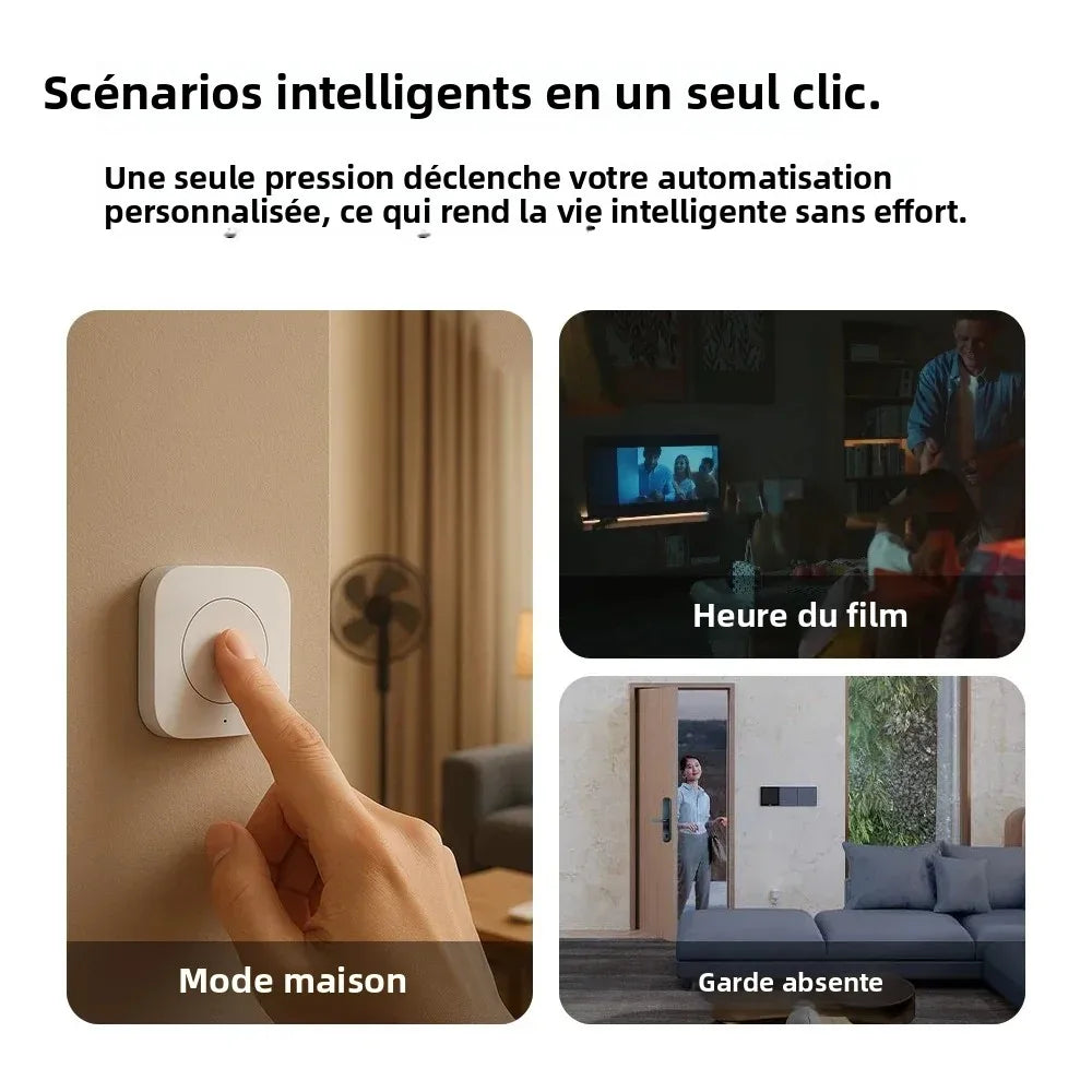 Interrupteur Sans Fil Zigbee Aqara Wireless Mini Switch WXKG11LM - 3 Actions - HomeKit & Mi Home