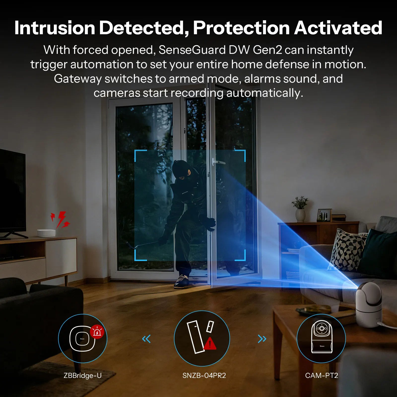 Détecteur d'Ouverture Zigbee SONOFF SenseGuard Gen2 SNZB-04PR2 - Anti-Sabotage - Piles AAA - 3 ans