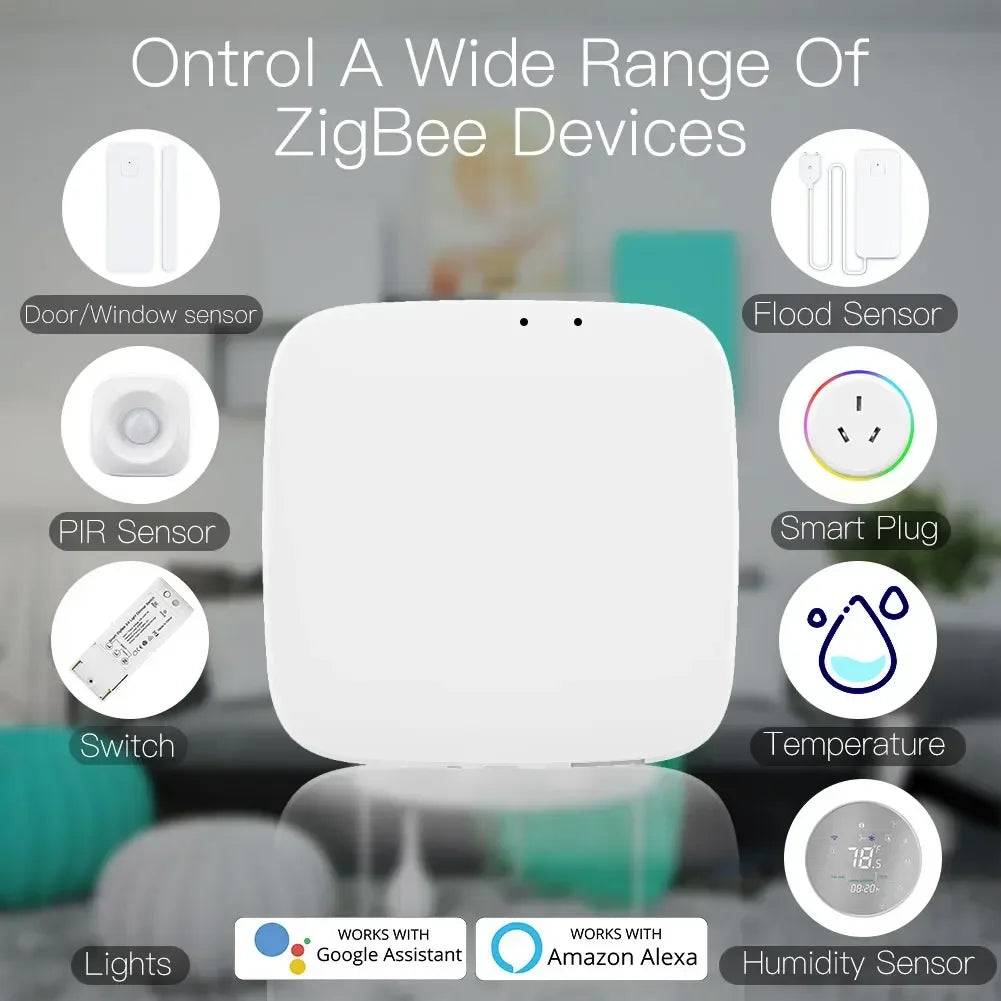 Passerelle Zigbee 3.0 MOES ZW-HUB - Hub WiFi Tuya Smart Life - 50 Appareils - Alexa & Google