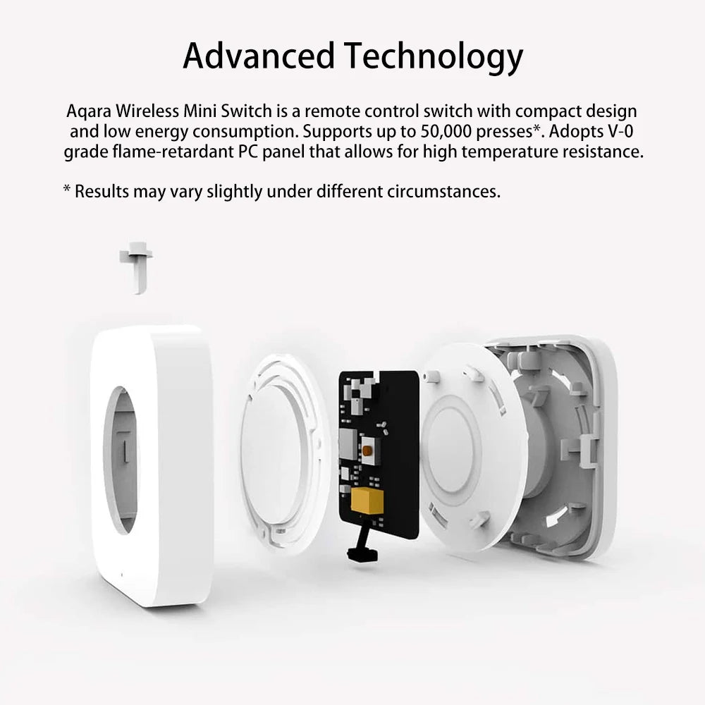 Interrupteur Sans Fil Zigbee Aqara Wireless Mini Switch WXKG11LM - 3 Actions - HomeKit & Mi Home