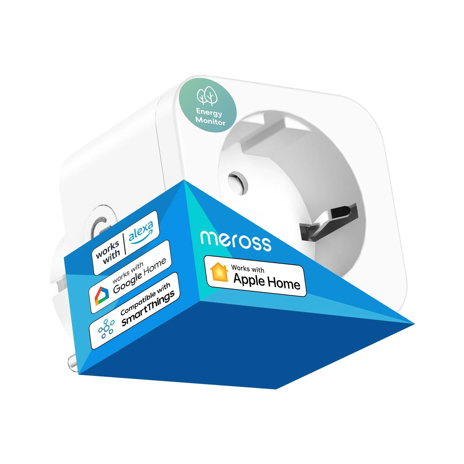 Prise Connectée WiFi Meross MSS210P - 16A - Suivi Énergie - HomeKit & Alexa - Sans Hub
