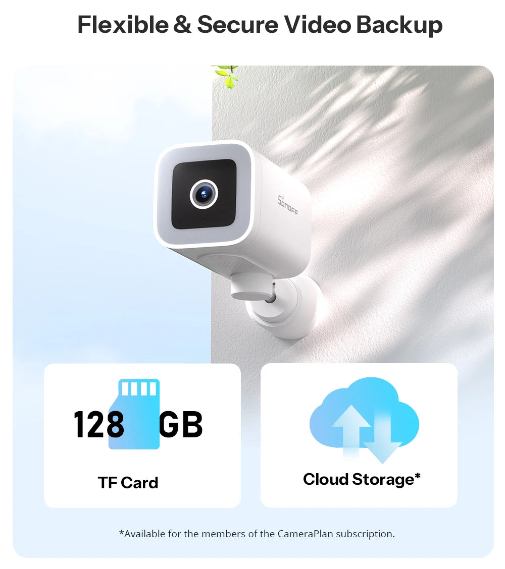 Caméra Extérieure WiFi SONOFF CAM-B1P - 2K QHD - Détection IA - Rotation 180° - IP65