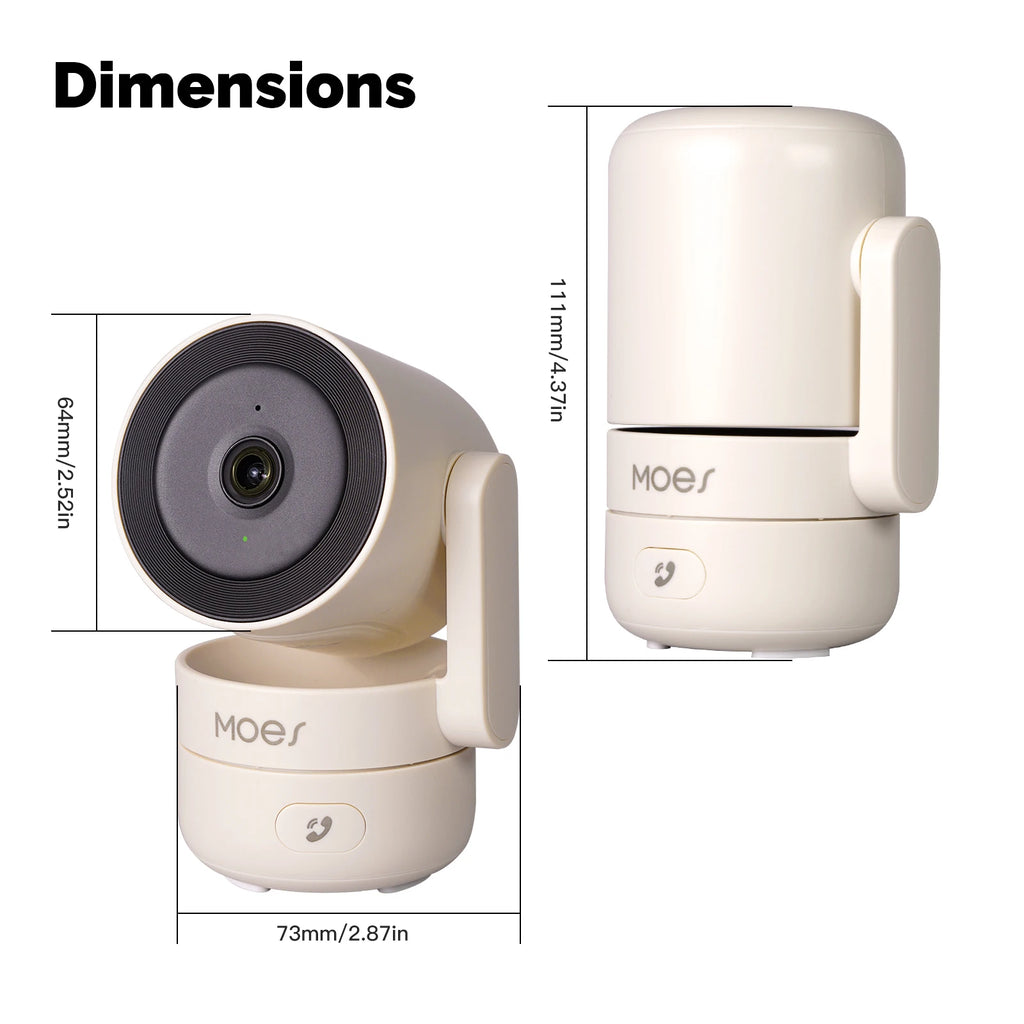 Caméra Intérieure WiFi MOES P52 - 1080P PTZ 360° - Suivi Automatique - Vision Nocturne