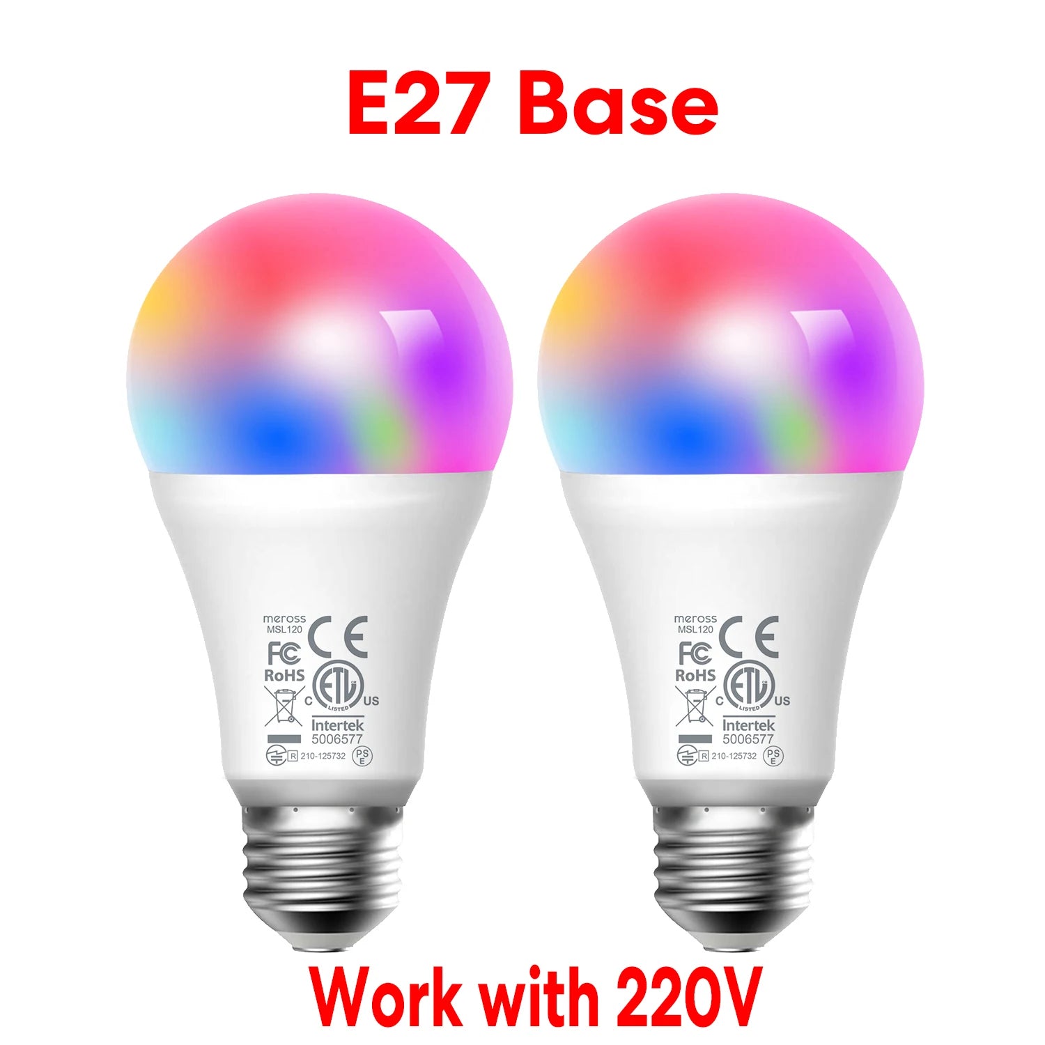 Ampoule Connectée WiFi Meross RGBWW - E27 - 16M couleurs - 810lm - HomeKit & Alexa - Sans Hub