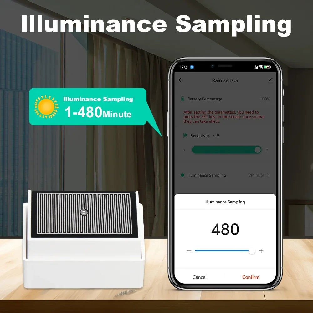 Capteur de Pluie & Luminosité Zigbee Tuya - 2 en 1 - IPX4 Extérieur - Home Assistant Z2M