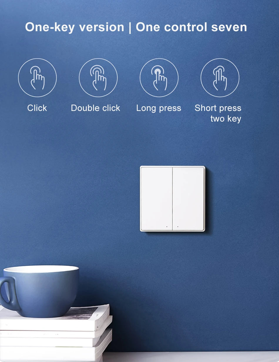 Interrupteur Mural Sans Fil Aqara D1 | Commande Zigbee 3.0 | Apple HomeKit & Mi Home