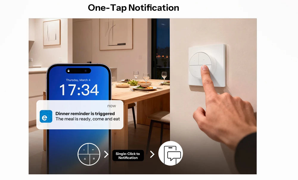 Bouton Scene Zigbee SONOFF Orb SNZB-01M - 4 Boutons - 16 Actions - Double Protocole - 4 ans