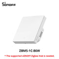 Interrupteur Mural Zigbee SONOFF ZBM5 - 1/2/3 Boutons - Avec ou Sans Neutre - Detach Relay - Format 80/86mm