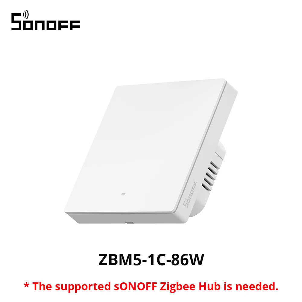 Interrupteur Mural Zigbee SONOFF ZBM5 - 1/2/3 Boutons - Avec ou Sans Neutre - Detach Relay - Format 80/86mm