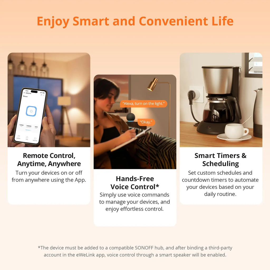 Prise Connectée Zigbee SONOFF S60ZB iPlug - Suivi Consommation - Répéteur Zigbee - 16A