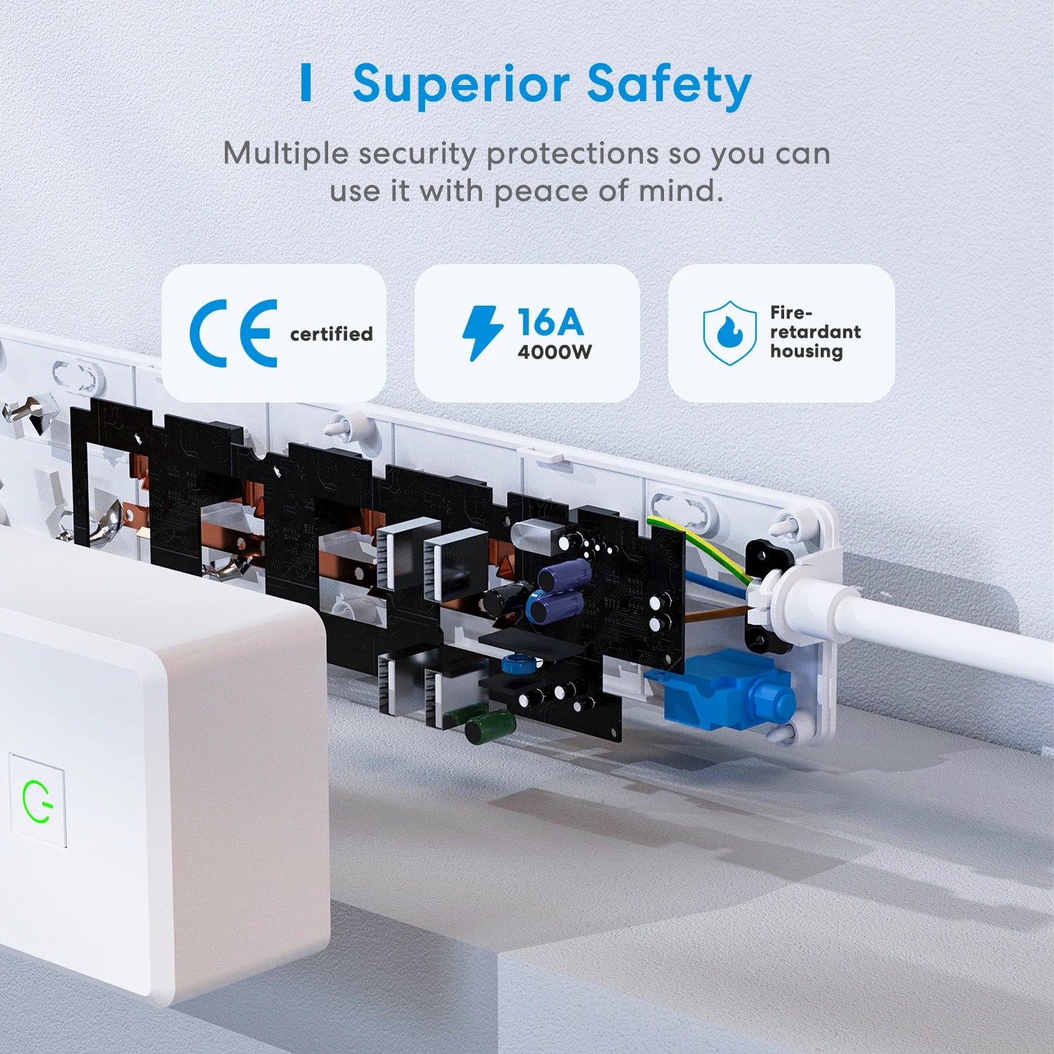 Multiprise Connectee WiFi Meross MSS425E - 3 Prises - 4 USB - HomeKit & Alexa - Sans Hub