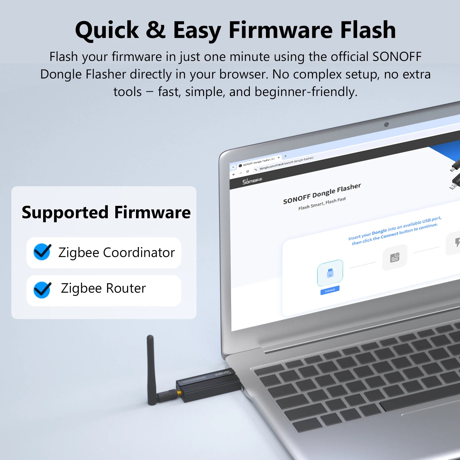 ZB Dongle-P Zigbee 3.0 USB Dongle Plus - Pont Zigbee Universel via ZHA ou Zigbee2MQTT