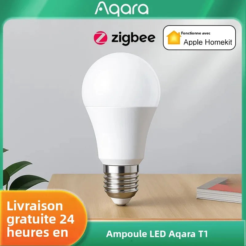 Ampoule Connectée Zigbee Aqara LED Bulb T1 - E27 - Blanc Réglable 2700K-6500K - HomeKit