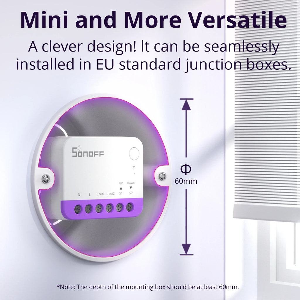 Module Volet Roulant Matter SONOFF MINI-RBS - WiFi - Controle % - Calibration Auto - HomeKit & Alexa