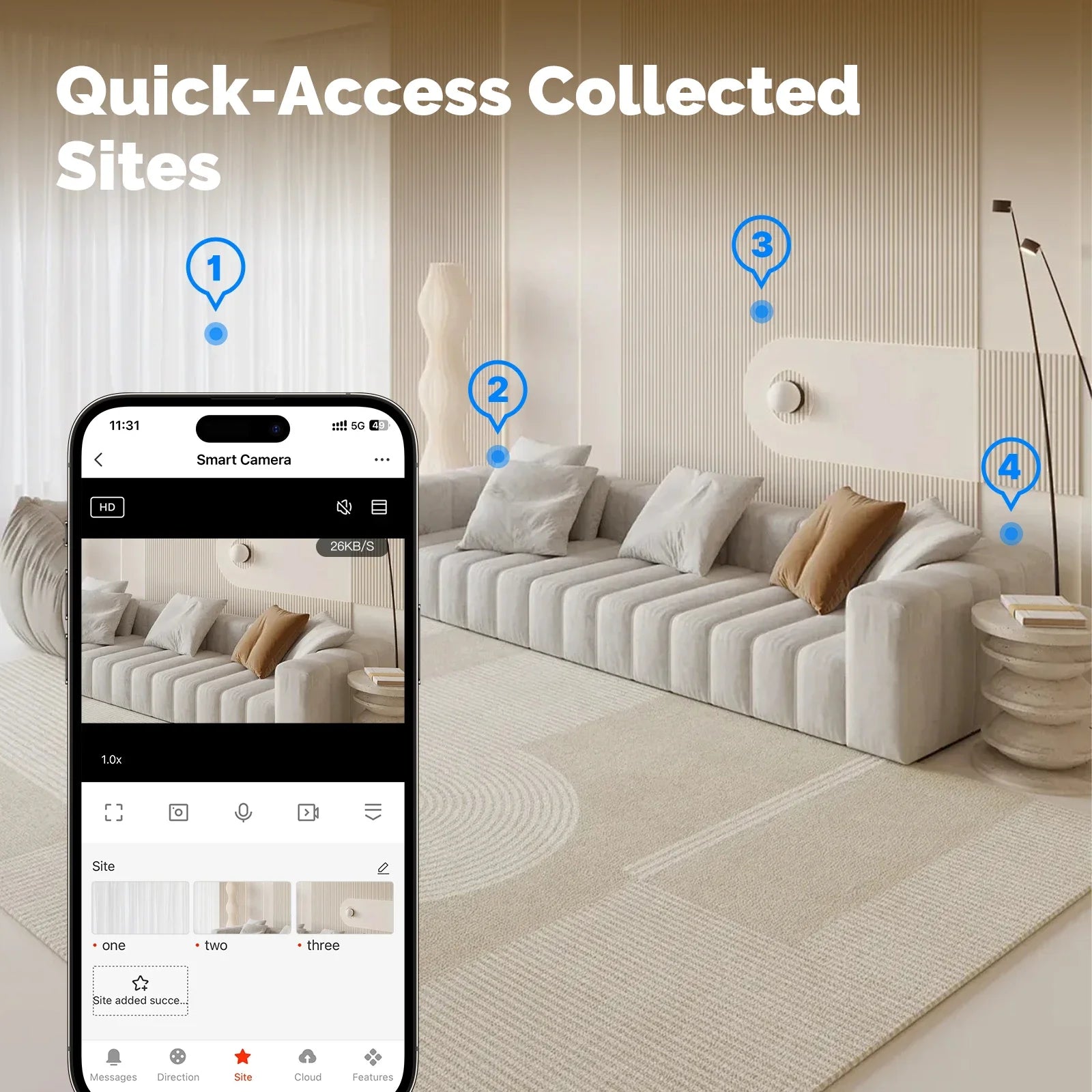 Caméra Intérieure MOES P52 1080P | Pan/Tilt 360° | Suivi Auto | Alexa & Google