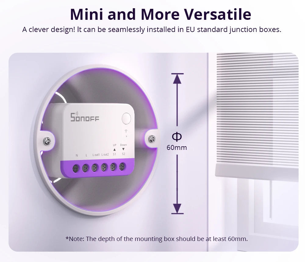 Module Volet Roulant Matter SONOFF MINI-RBS - WiFi - Controle % - Calibration Auto - HomeKit & Alexa