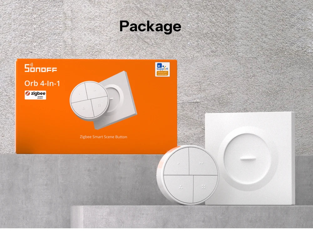 Bouton Scene Zigbee SONOFF Orb SNZB-01M - 4 Boutons - 16 Actions - Double Protocole - 4 ans