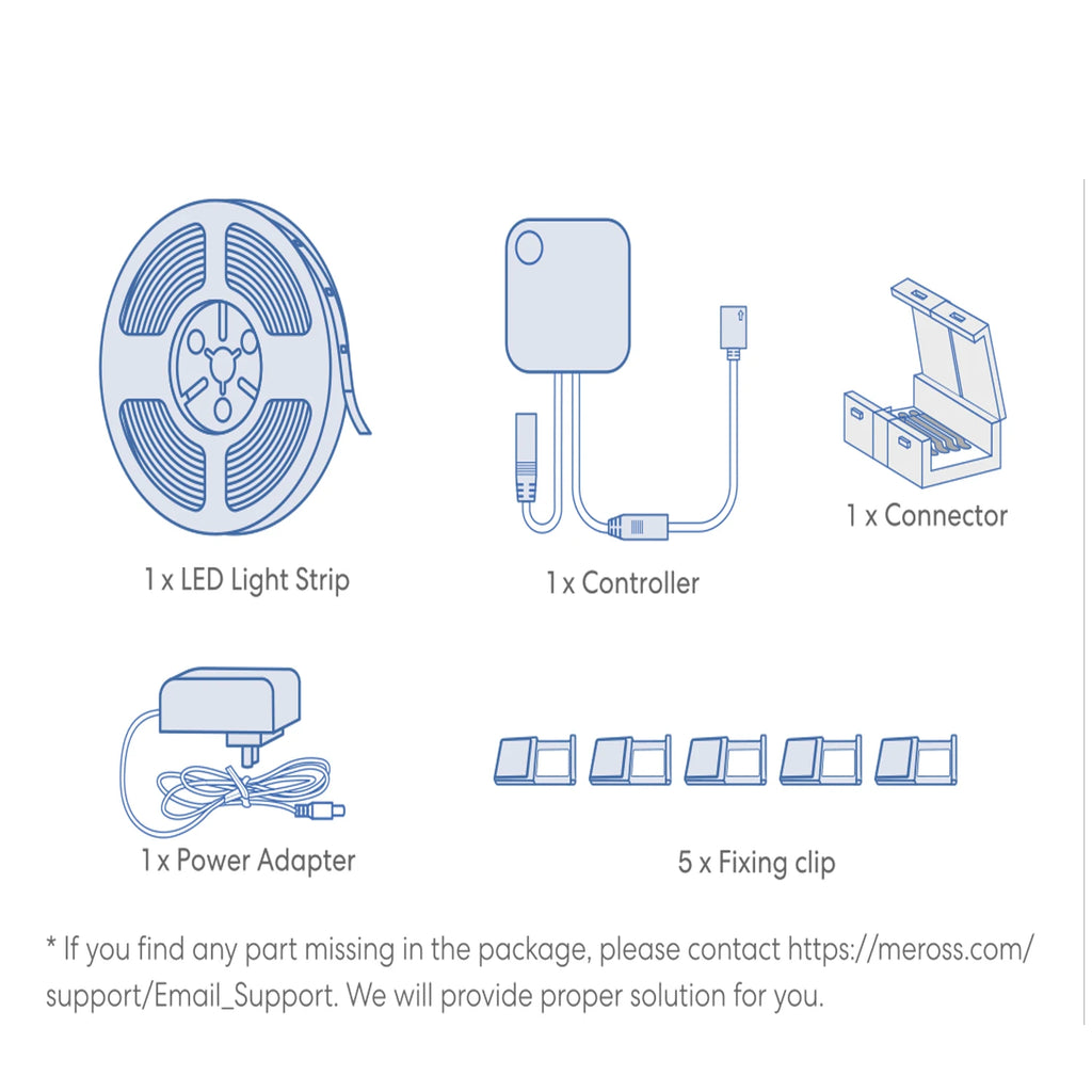 Ruban LED Connecté WiFi Meross RGBWW 5m - 16M Couleurs - HomeKit & Alexa - Sans Hub