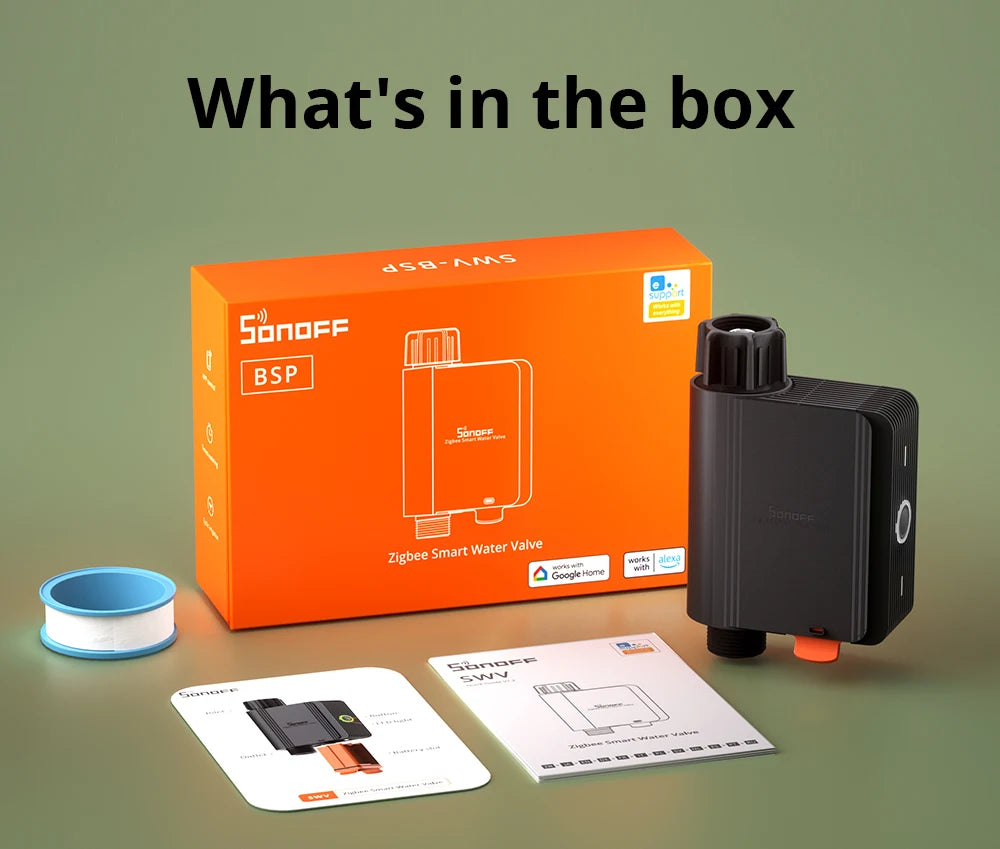 Vanne d'Arrosage Connectée Zigbee SONOFF SWV - Suivi Consommation Eau - IP55 - Programmation