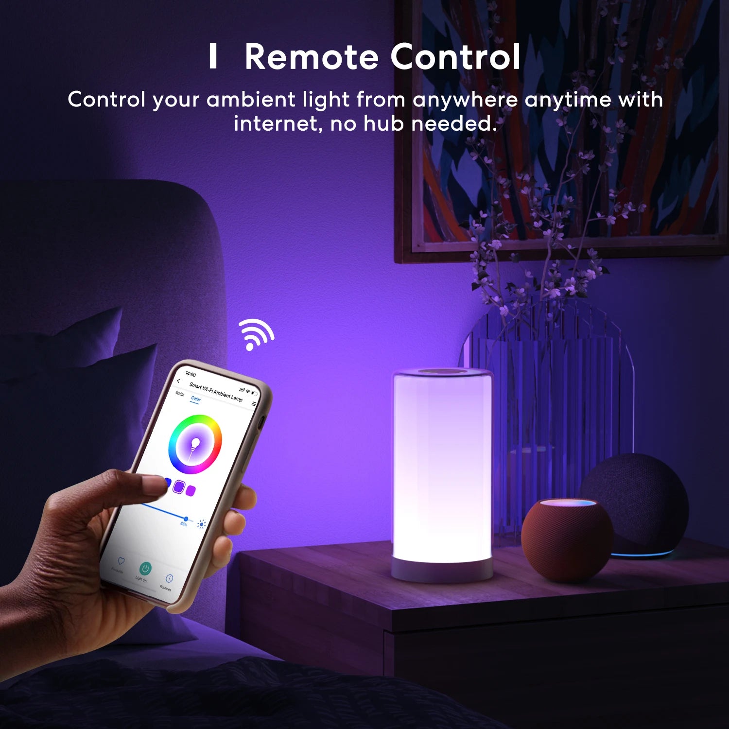 Lampe de Chevet WiFi Meross MSL430 - RGBWW - Variateur Tactile - 2700K-6500K - HomeKit & Alexa