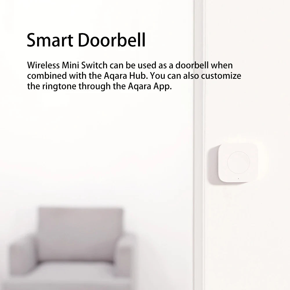 Interrupteur Sans Fil Zigbee Aqara Wireless Mini Switch WXKG11LM - 3 Actions - HomeKit & Mi Home