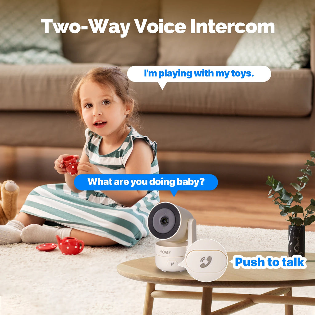 Caméra Intérieure WiFi MOES P52 - 1080P PTZ 360° - Suivi Automatique - Vision Nocturne